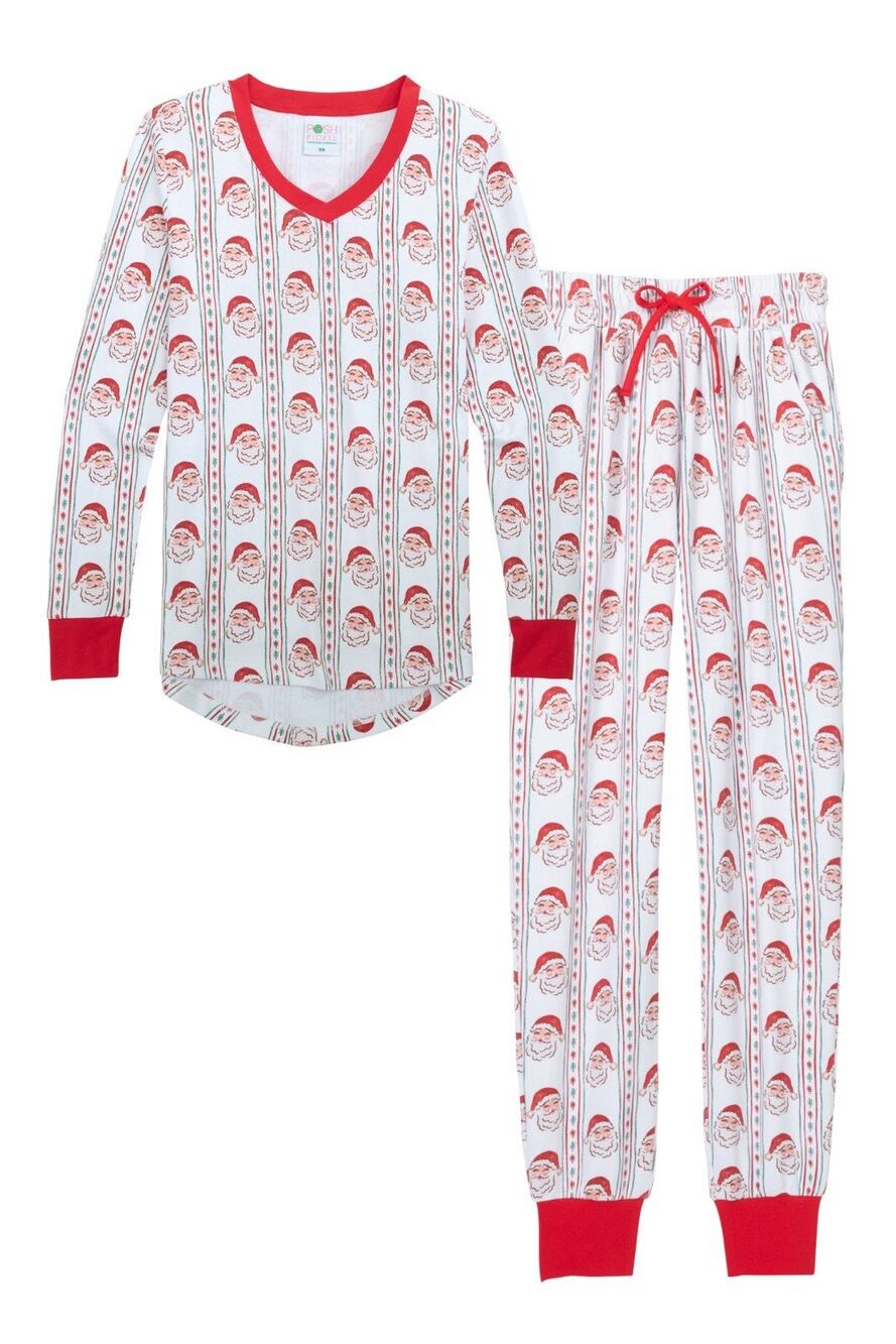 Posh Pickle Women’s Jolly Old Saint Nick Lounge Set Pajamas Christmas Size S NWT